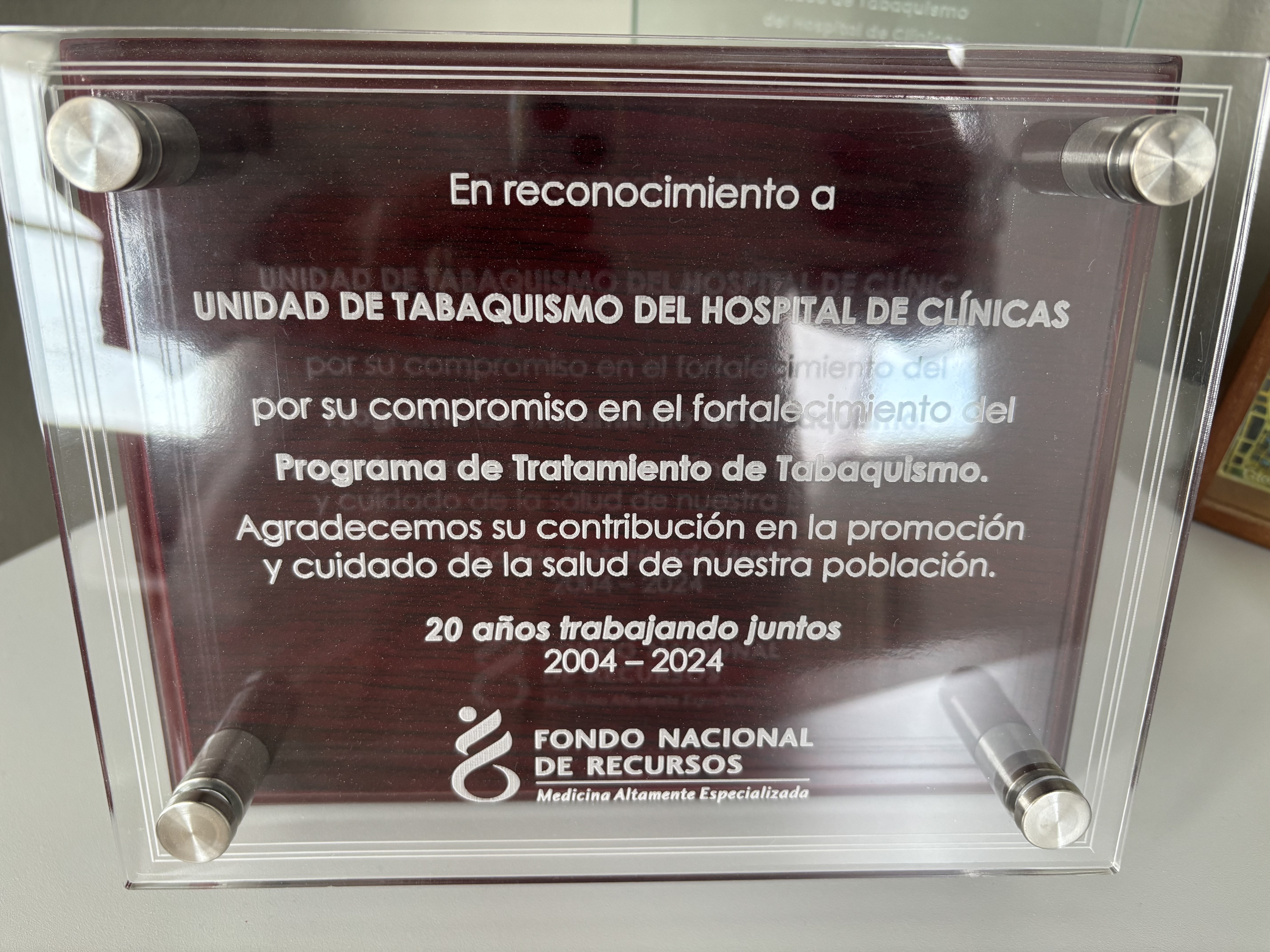 El Fondo Nacional de Recursos premió a la Unidad de Tabaquismo del Hospital de Clínicas