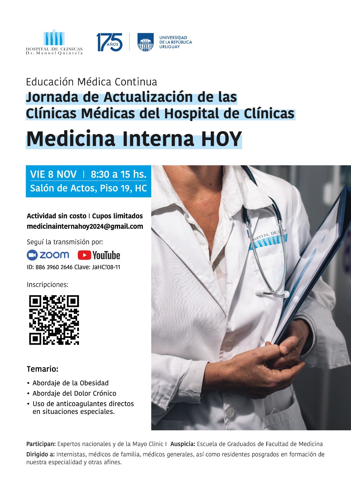 Jornada de Actualización de las Clínicas Médicas del Hospital de Clínicas - Viernes 8 de noviembre
